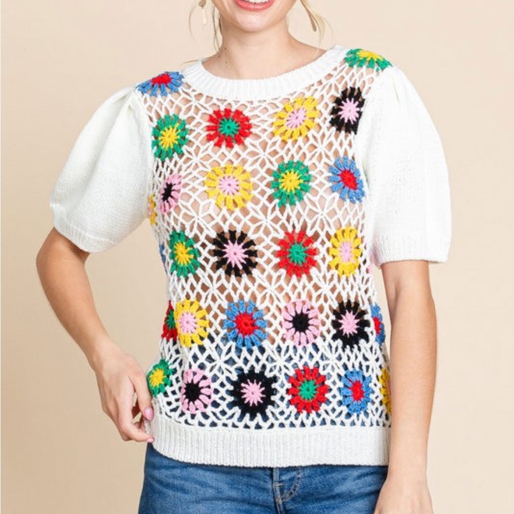 Flower Knit Sweater